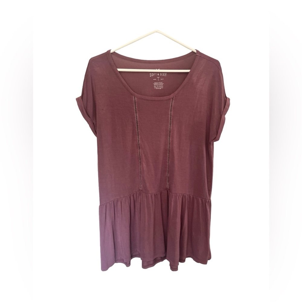 American eagle soft & sexy short sleeve t shirt with ruffle skirt size Xsmall !